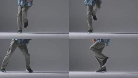 跳舞的男人腿部特写高清在线视频素材下载