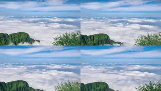 峨眉山自然风光云海延时摄影高清在线视频素材下载