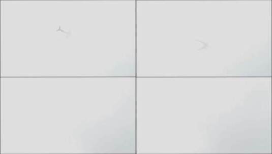 4k 农村阴天划过农田上空的飞机高清在线视频素材下载