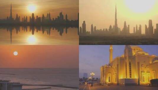 迪拜的天际线高清在线视频素材下载