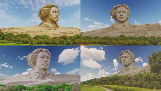 长沙橘子洲毛主席雕像4K延时风景视频高清在线视频素材下载