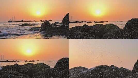 海浪拍击岩石高清在线视频素材下载