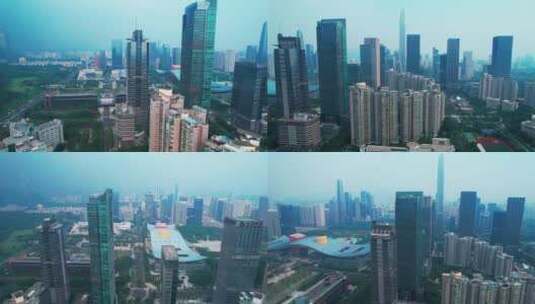深圳城市暴雨来临前航拍高清在线视频素材下载