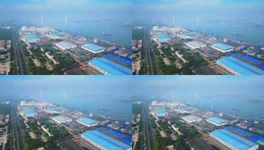 江苏省南京港新生圩外贸港区高清在线视频素材下载