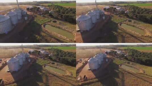 巴西大豆农场粮食存储罐新高清在线视频素材下载