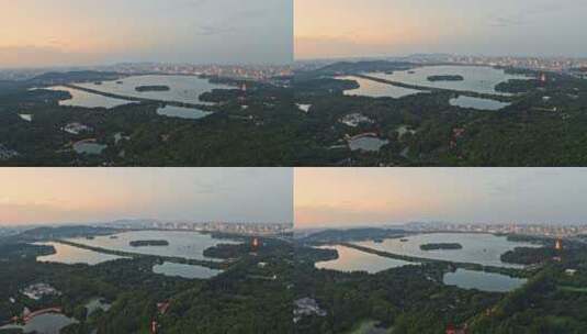 杭州西湖全景航拍。高清在线视频素材下载