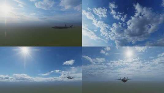 歼20隐身战斗机飞行飞过掠过天空高清在线视频素材下载