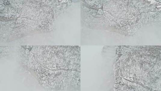 汉中龙头山雪景航拍高清在线视频素材下载