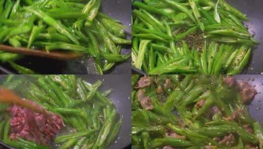 湘菜小炒肉，家常炒菜制作过程高清在线视频素材下载