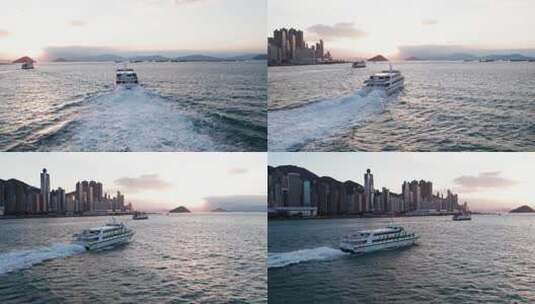 香港快艇航拍素材高清在线视频素材下载