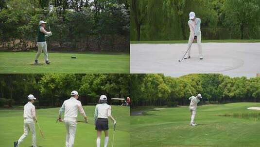 男士在打高尔夫球高清在线视频素材下载