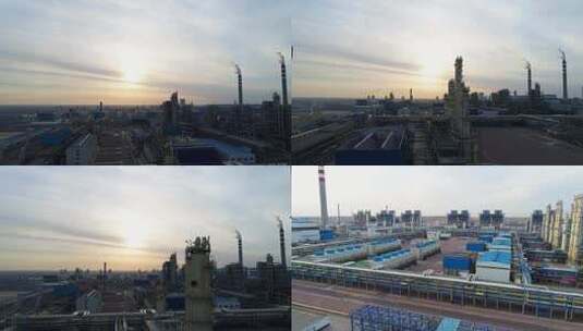 航拍宁夏神华宁煤集团厂区5高清在线视频素材下载