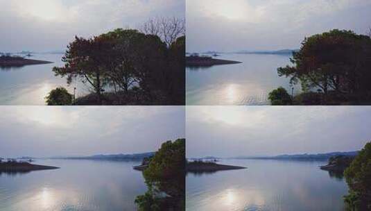杭州千岛湖航拍高清在线视频素材下载
