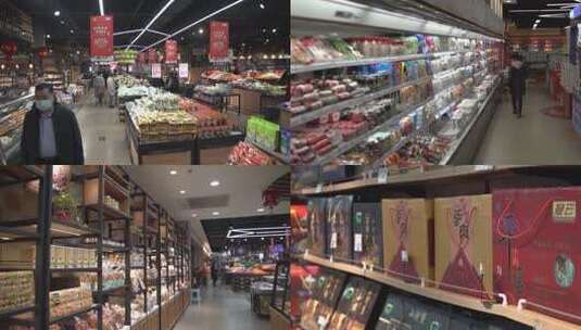兔年春节超市内购物画面高清在线视频素材下载