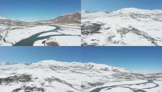 318川藏线 雪山 航拍高清在线视频素材下载