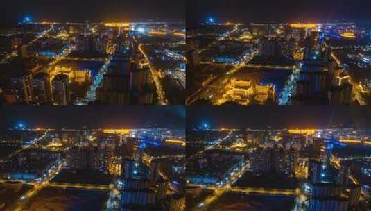 8K湖北丹江口城市夜景全景风光延时高清在线视频素材下载