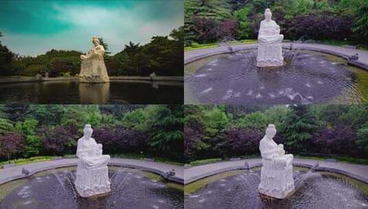 黄河母亲雕像高清在线视频素材下载