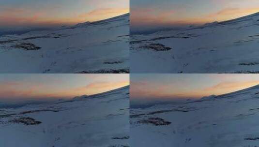 夕阳下的雪山高清在线视频素材下载