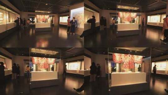深圳博物馆苏绣艺术文献展高清在线视频素材下载