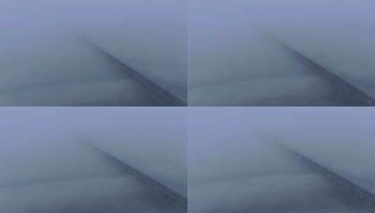 梦幻气氛云上的公路桥高清在线视频素材下载