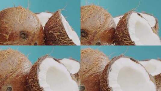 切开的椰子高清在线视频素材下载