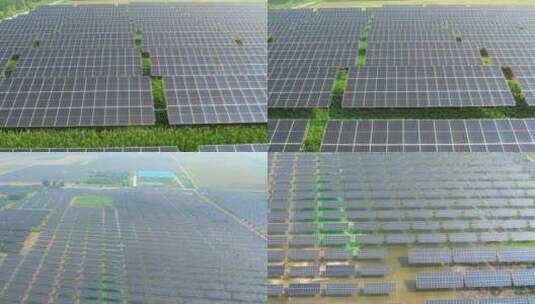 光伏 航拍太阳能发电 新能源 太阳能板高清在线视频素材下载
