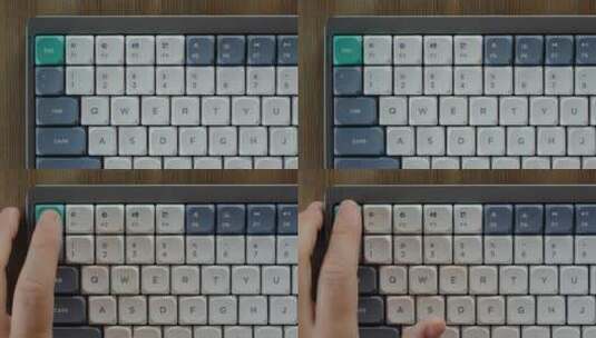 使用彩色键帽的键盘高清在线视频素材下载