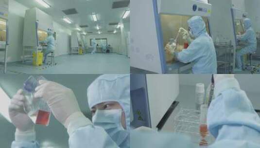 4k穿防护服在医疗实验室做实验高清在线视频素材下载