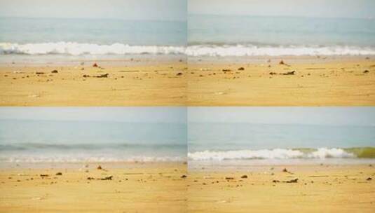 海浪拍到沙滩上高清在线视频素材下载