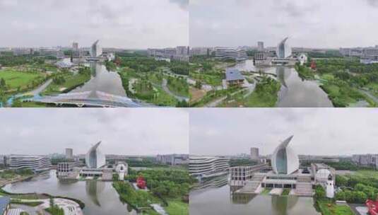 中国上海航海博物馆航拍高清在线视频素材下载