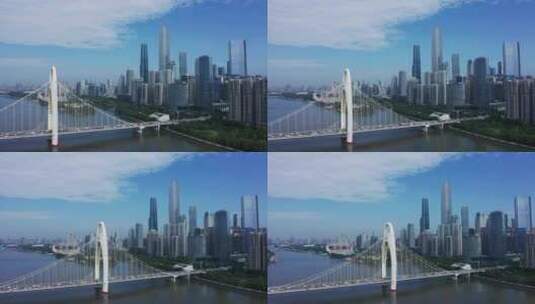 广州猎德大桥车流高清在线视频素材下载