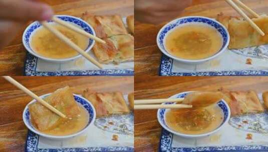海南海口特色美食小吃方正华广式早茶早点高清在线视频素材下载