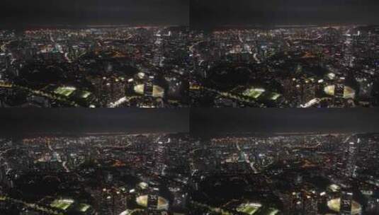 深圳南山区CBD高楼大厦夜景航拍高清在线视频素材下载