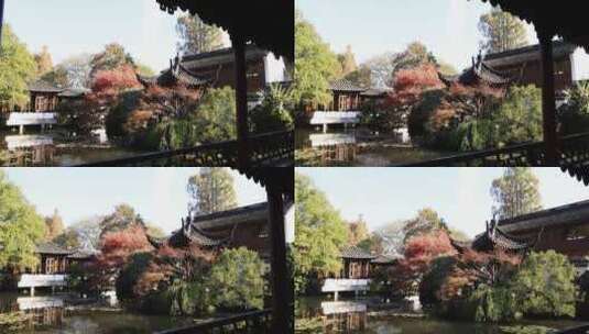 江南园林 古典建筑 亭台楼阁高清在线视频素材下载