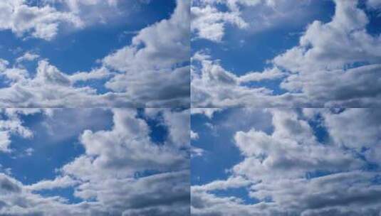云层在蓝天中缓慢移动高清在线视频素材下载