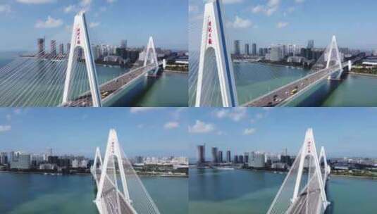海口城市建筑 世纪大桥高清在线视频素材下载
