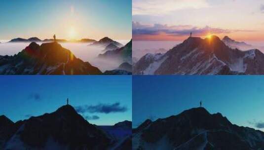 高峰 攀爬 冰山高清在线视频素材下载