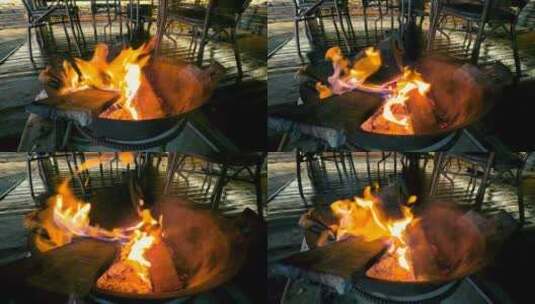 烤炉火焰高清在线视频素材下载