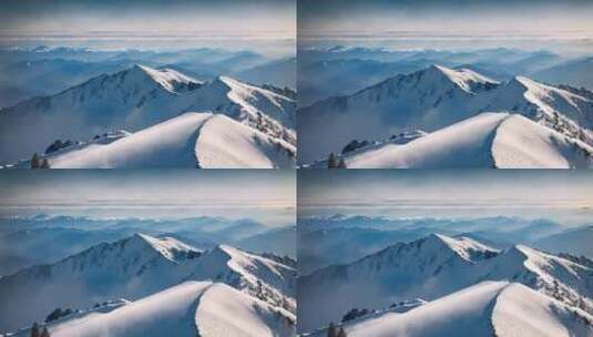 雪山云海山峰阳光日出延时云雾山脉意境风景高清在线视频素材下载