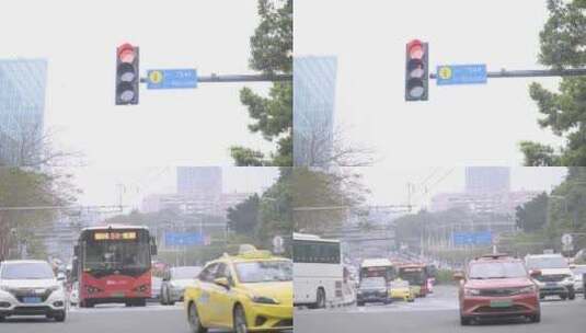 广州红绿灯车流4K素材高清在线视频素材下载