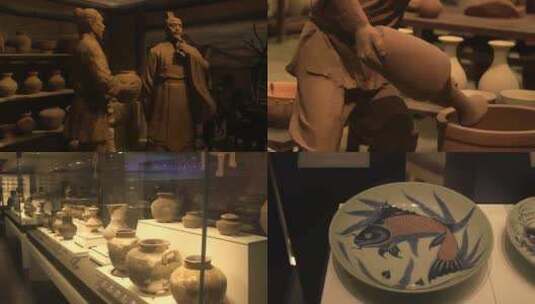 淄博陶瓷琉璃博物馆高清在线视频素材下载