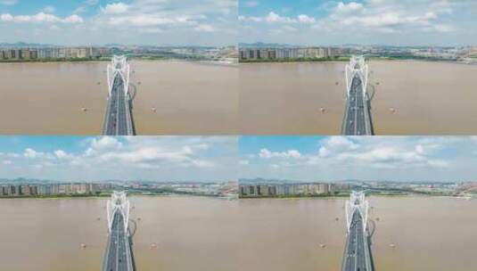 杭州_九堡大桥航拍001高清在线视频素材下载