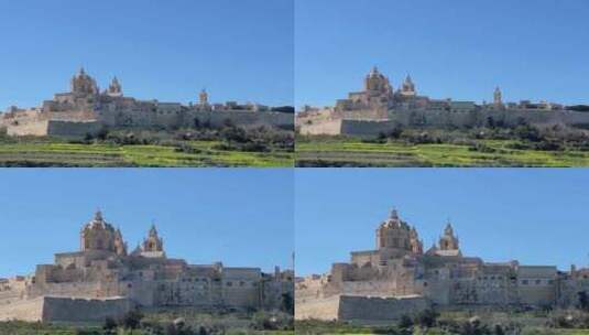 马耳他姆迪纳古城堡高清在线视频素材下载