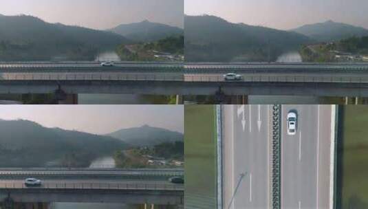 高速公路桥梁车流高清在线视频素材下载