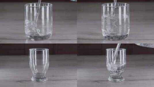 水倒入玻璃杯中高清在线视频素材下载