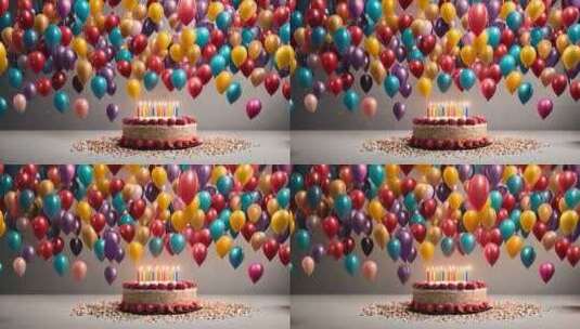 生日飞行气球背景20高清在线视频素材下载