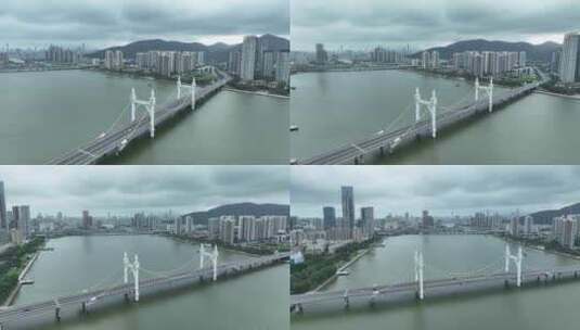 珠海白石桥航拍桥梁建筑风光城市道路交通高清在线视频素材下载