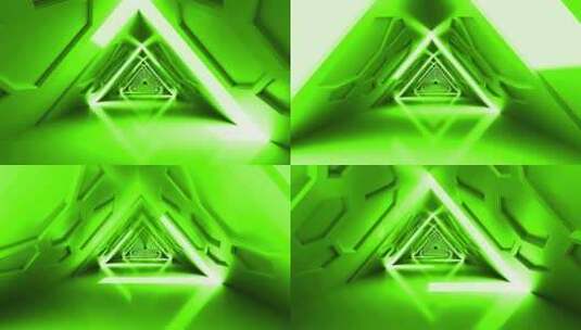 三角绿色隧道回路高清在线视频素材下载