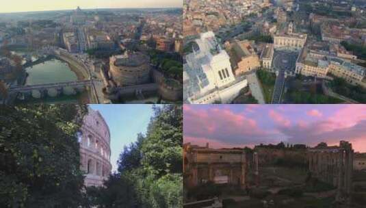 震撼古罗马城市景观航拍高清在线视频素材下载