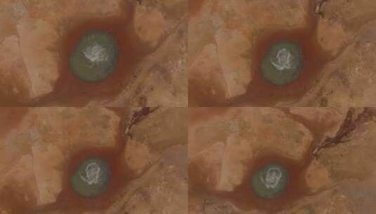 青海海西州茫崖艾肯泉恶魔之眼高空航拍高清在线视频素材下载